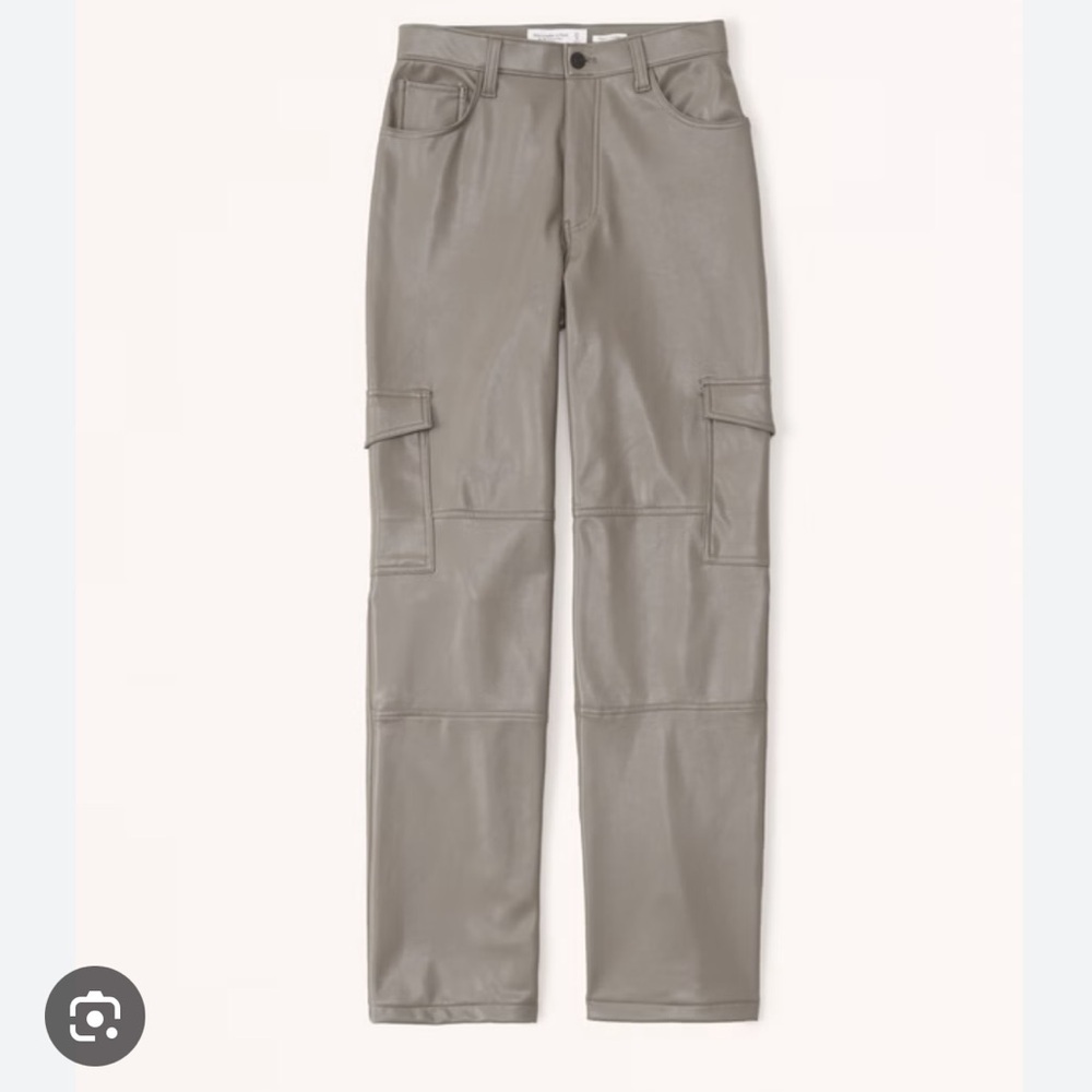 Abercrombie and Fitch Curve Love Vegan Leather 90s Relaxed Pants 6 boho grunge - Picture 1 of 7